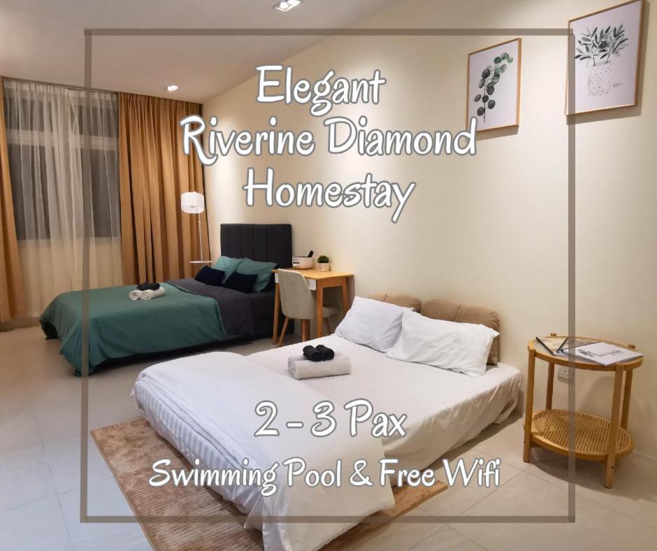 Elegant Riverine Diamond Homestay With Pool Kuching Exterior foto